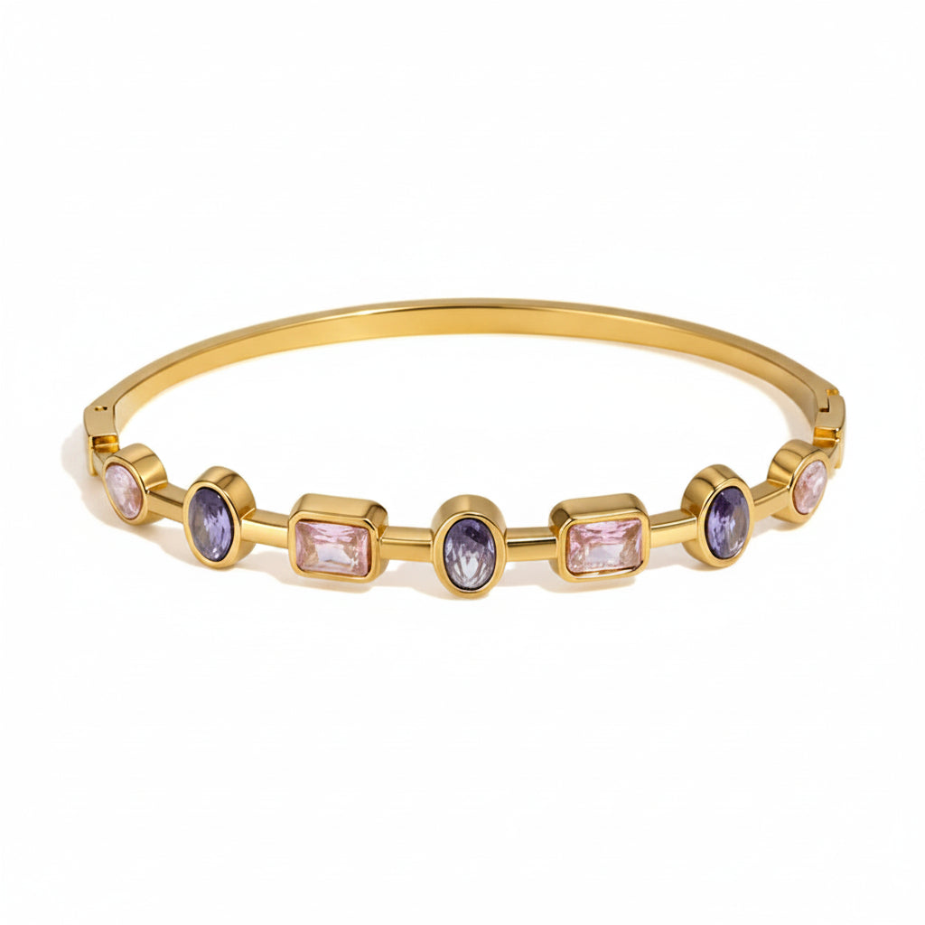 Riviera Candy-Toned Non-Tarnish Zircon Mosaic Cuff