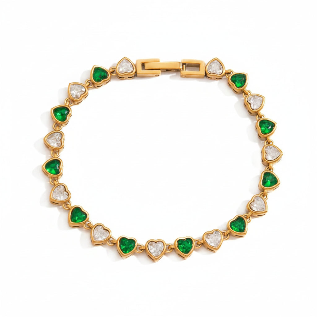 Malachite-Green Non-Tarnish Delicate Geometric Stacking Chain