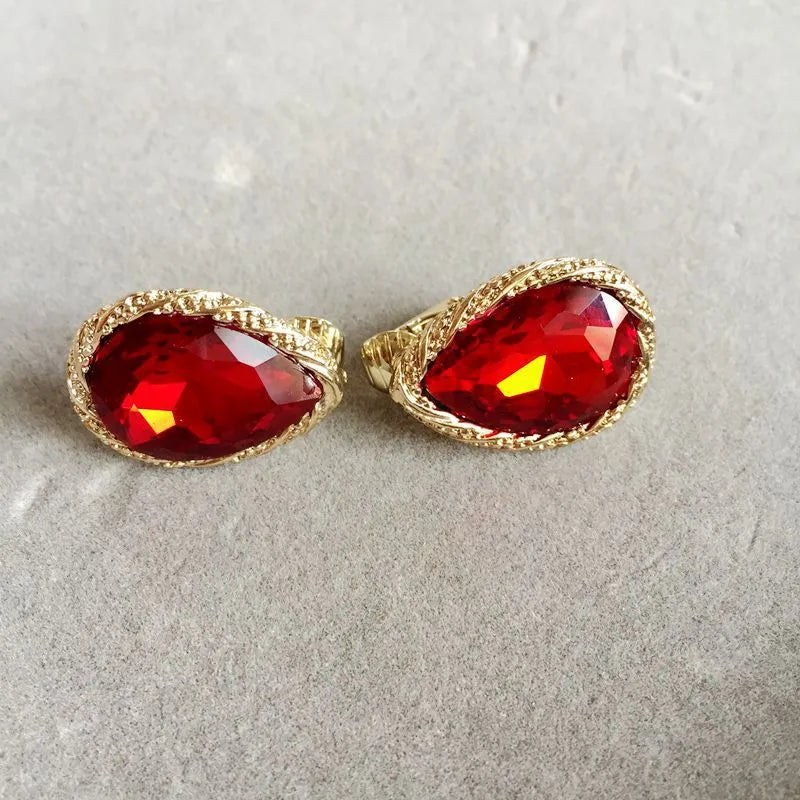 The Charlotte Vintage Teardrop Gemstone Earrings