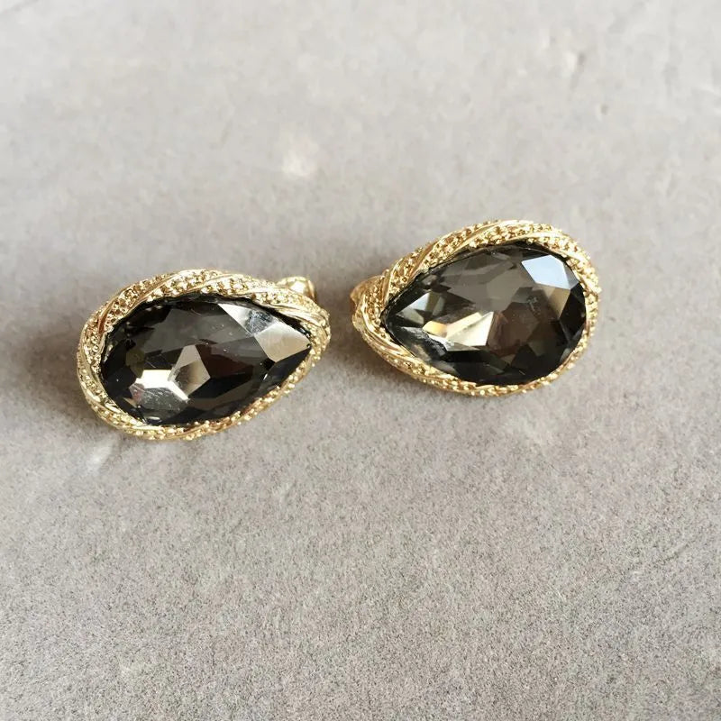 The Charlotte Vintage Teardrop Gemstone Earrings