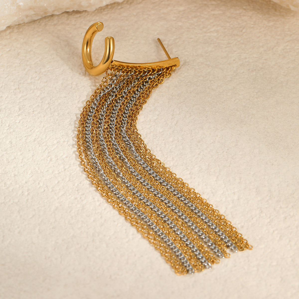 The Valkyrie Waterproof 18K Gold Mixed-Metal Waterfall Ear Cuff
