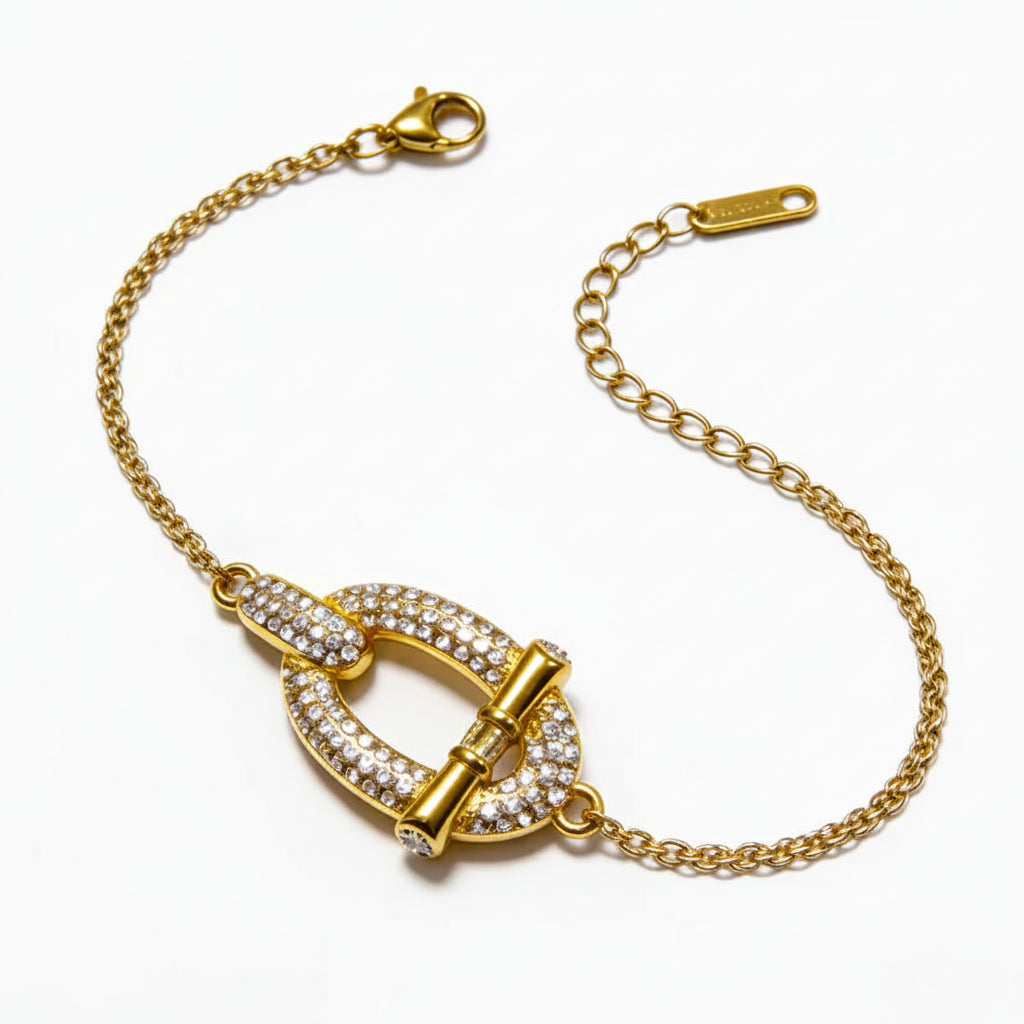 The Riviera PVD Gold Plated Interlocking Shimmer Chain