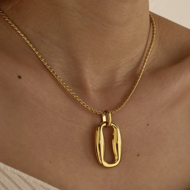 The Lana Molten Oval Pendant Necklace