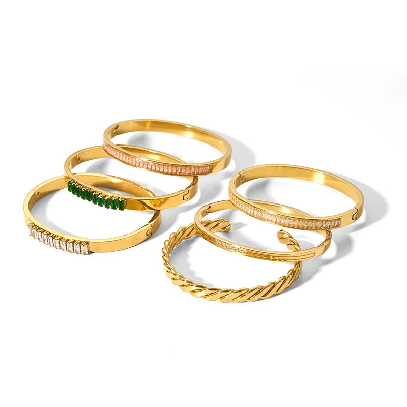 The Athena Stackable Luxury Bangle | 18K Gold PVD