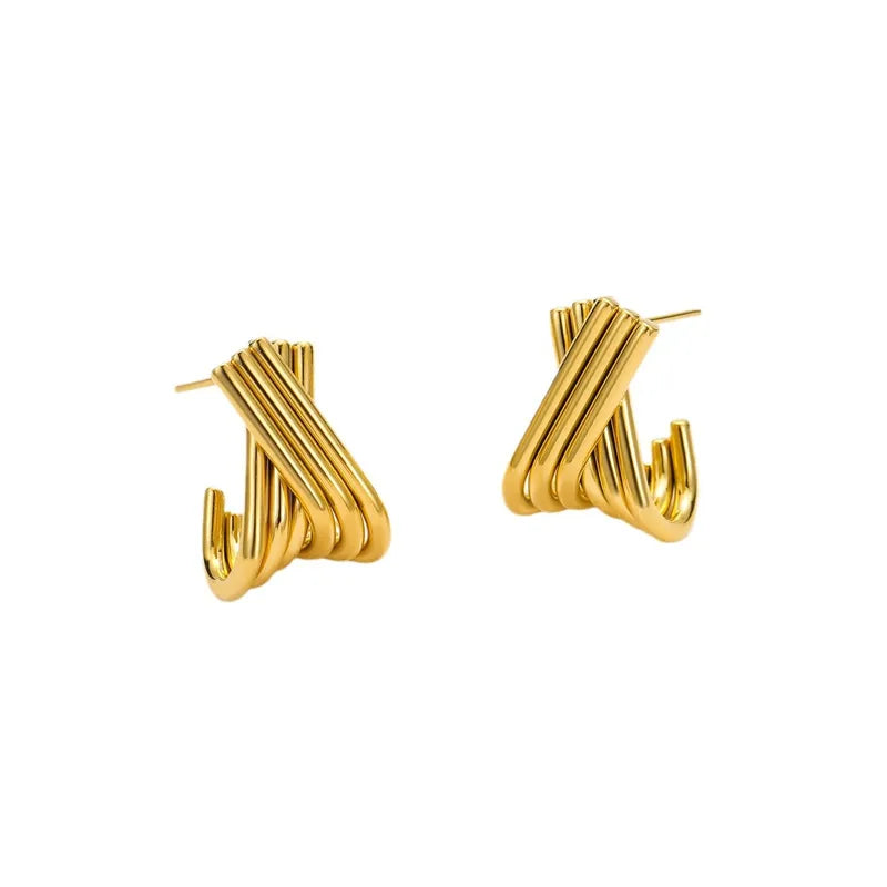 The Celine 18K Gold PVD Coated Chunky Sculptural Earrings