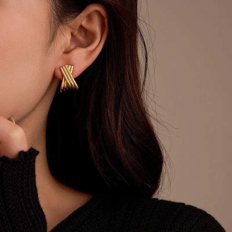 The Celine 18K Gold PVD Coated Chunky Sculptural Earrings