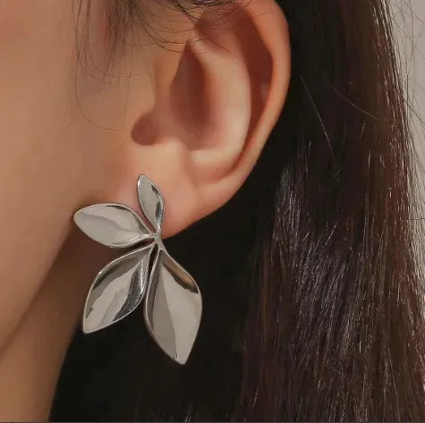The Amandine Pearlescent Leaf Statement Studs