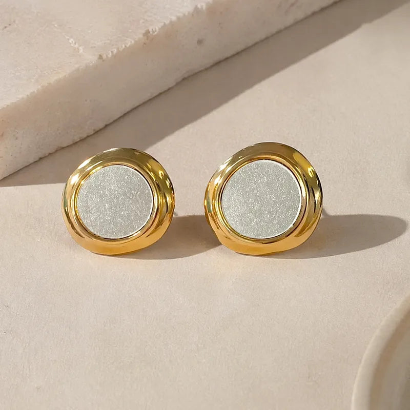 The Celine 18K Gold PVD Coated Chunky Sandblasted Studs