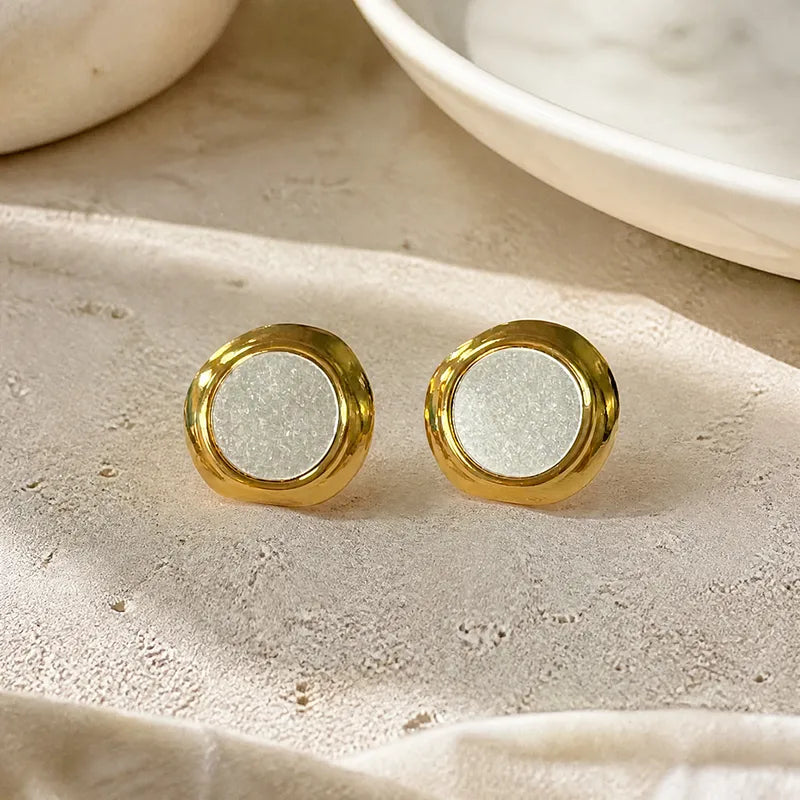 The Celine 18K Gold PVD Coated Chunky Sandblasted Studs