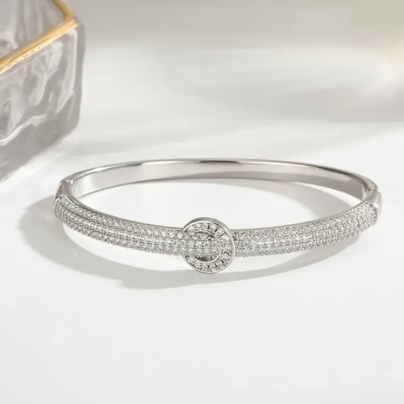 The Diana Fluted Geometric Zircon Bangle