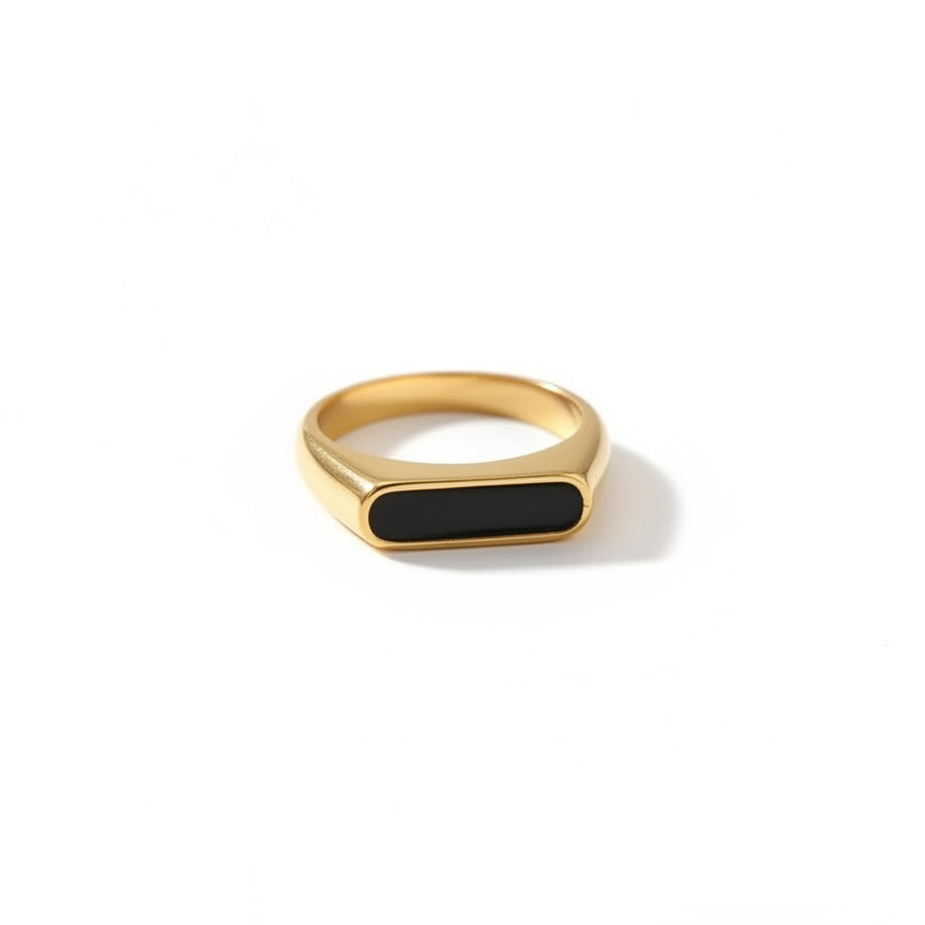 The Diana Waterproof 18K Gold Emerald Pavé Solitaire Ring