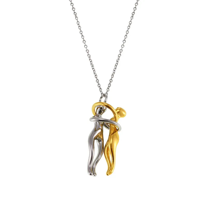 The L'Étreinte Waterproof Mixed-Metal Lovers Embrace Necklace