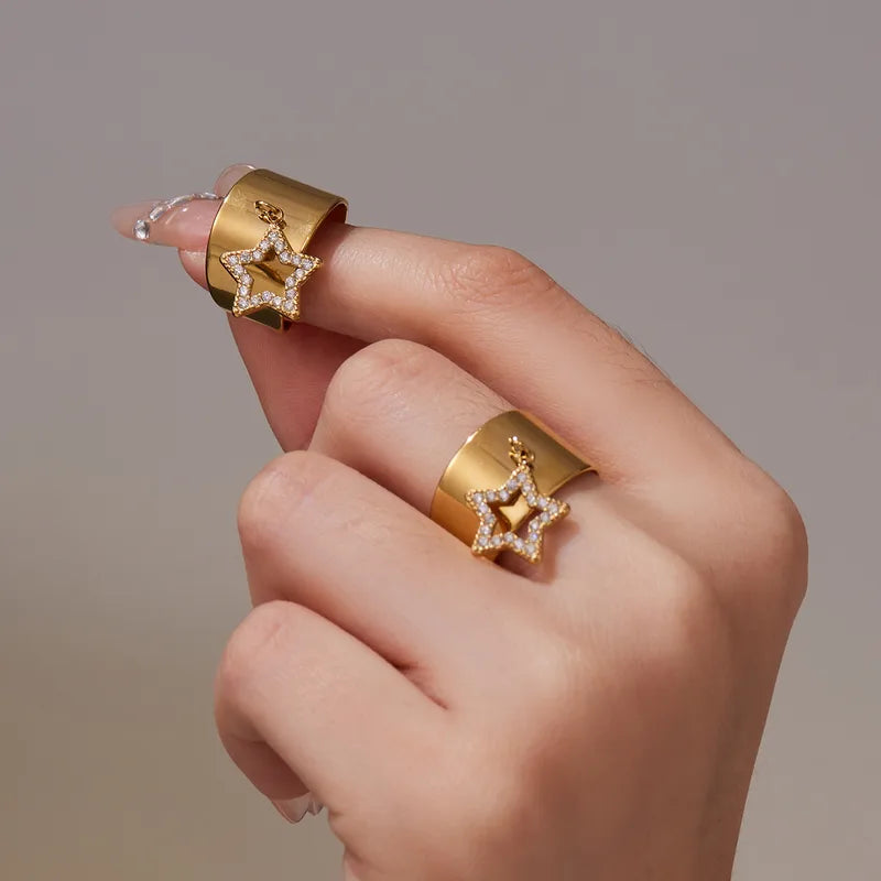 The Talia Waterproof 18K Gold Multi-Layer Emerald-Cut Ring