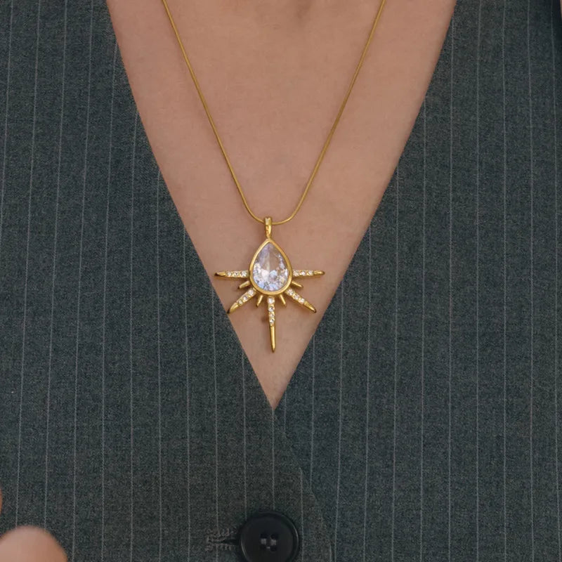 The Helios Radiant Teardrop Zircon Non-Tarnish Choker