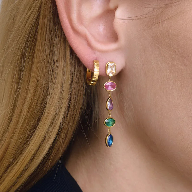 Tarnish-Free Stainless Steel Abstract Molten Gold Earrings