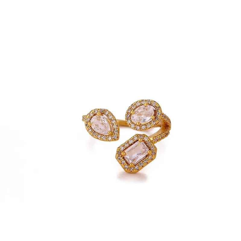 The Papillon Gold PVD Coated Micro-Pave Zircon Open Band