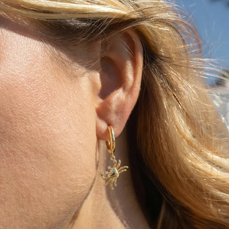 The Cancer Zodiac Sparkling Crustacean Earrings
