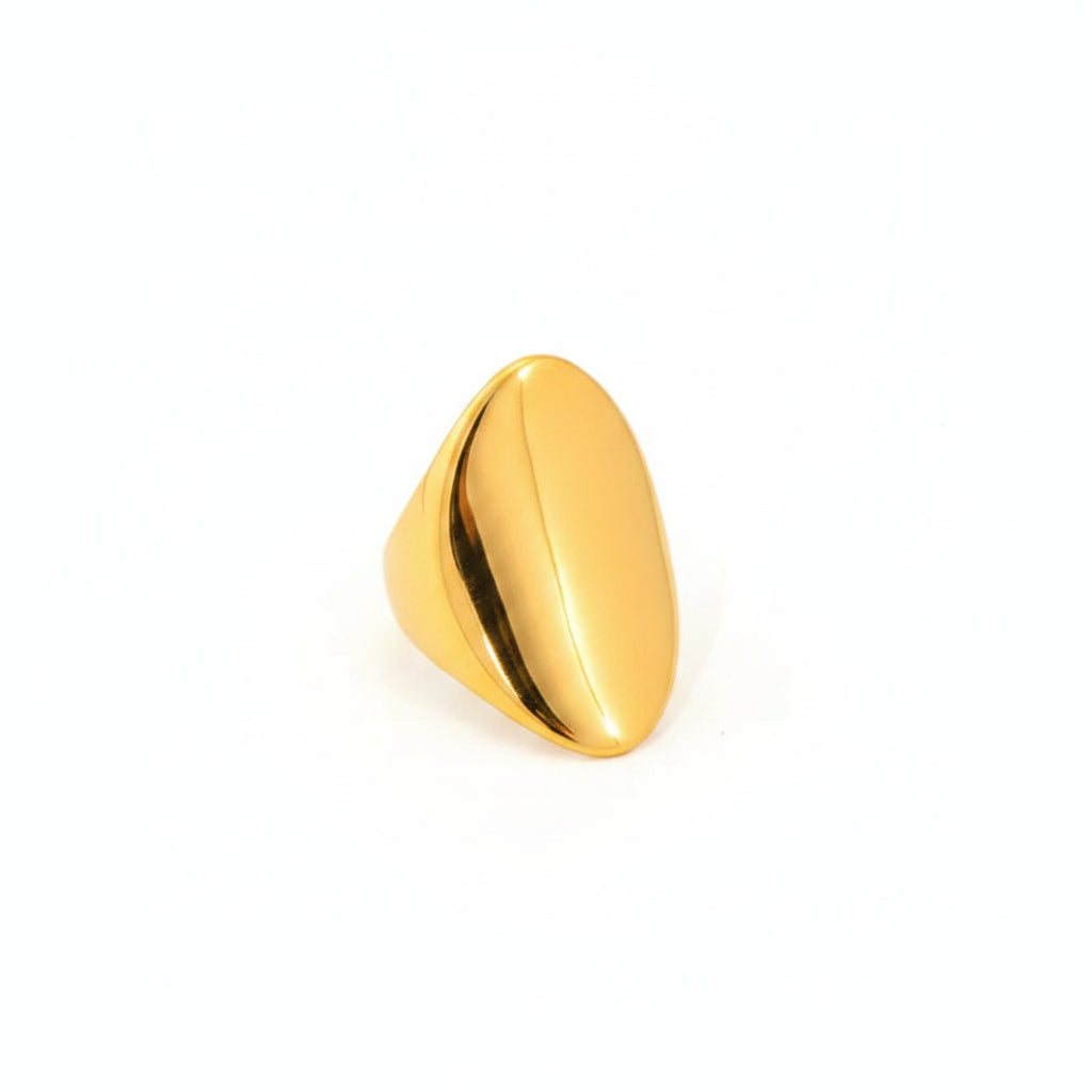 Tarnish-Free Stainless Steel Thick Pleated Dome Ring