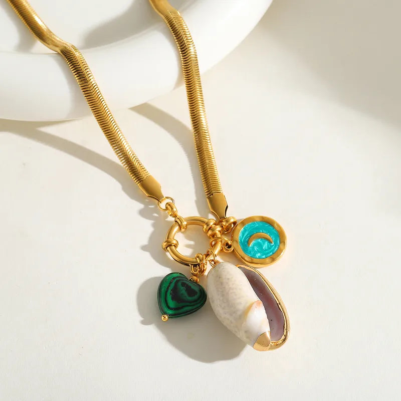 304 Stainless Steel Mediterranean Multi-Charm Snake Chain