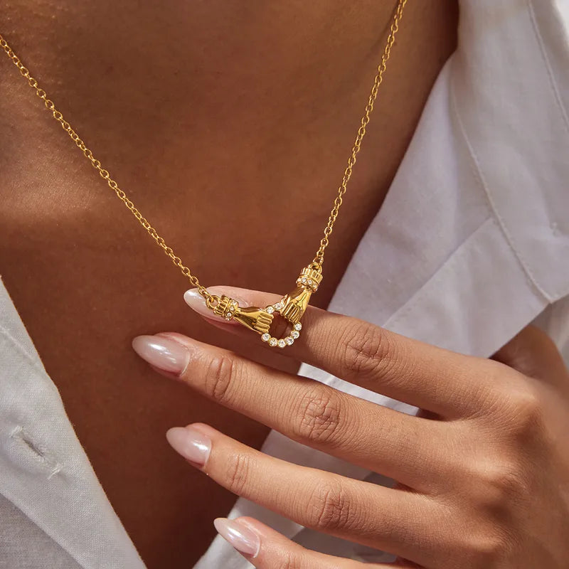 Tarnish-Free Stainless Steel Devotion Ring Pendant Necklace
