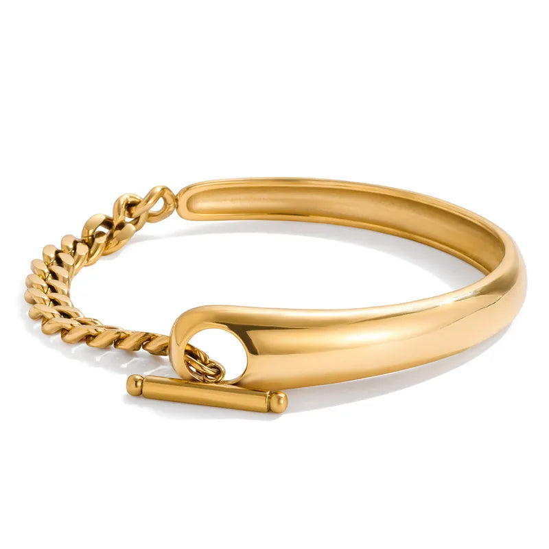 The Horizon Stainless Steel Sculptural OT Clasp Statement Chain