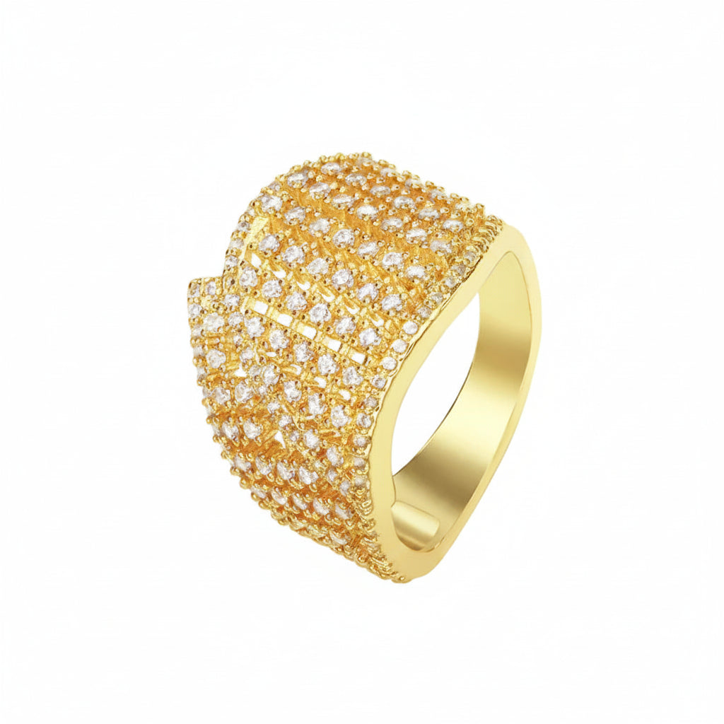The Ritz Tiered Lattice Micro-Pavé Cocktail Band