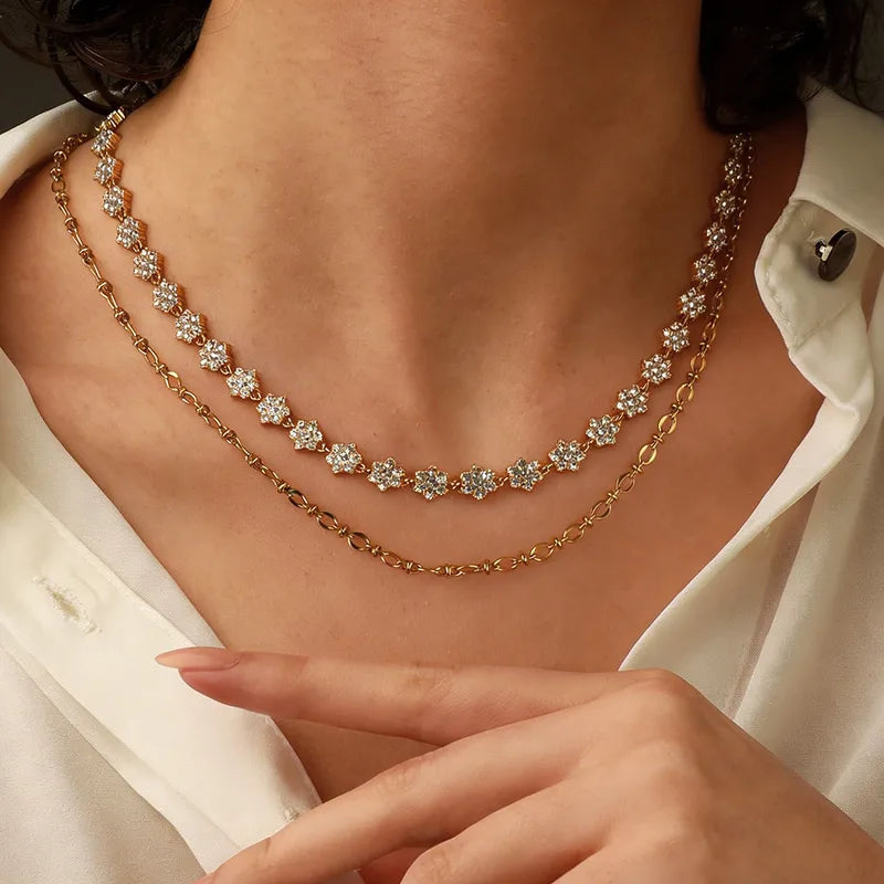 The Flora Rivieré Dual-Chain PVD Steel Necklace