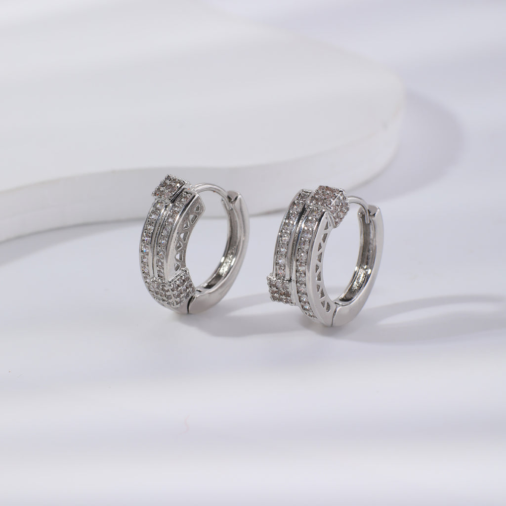 Geometric Zircon Drop Earrings