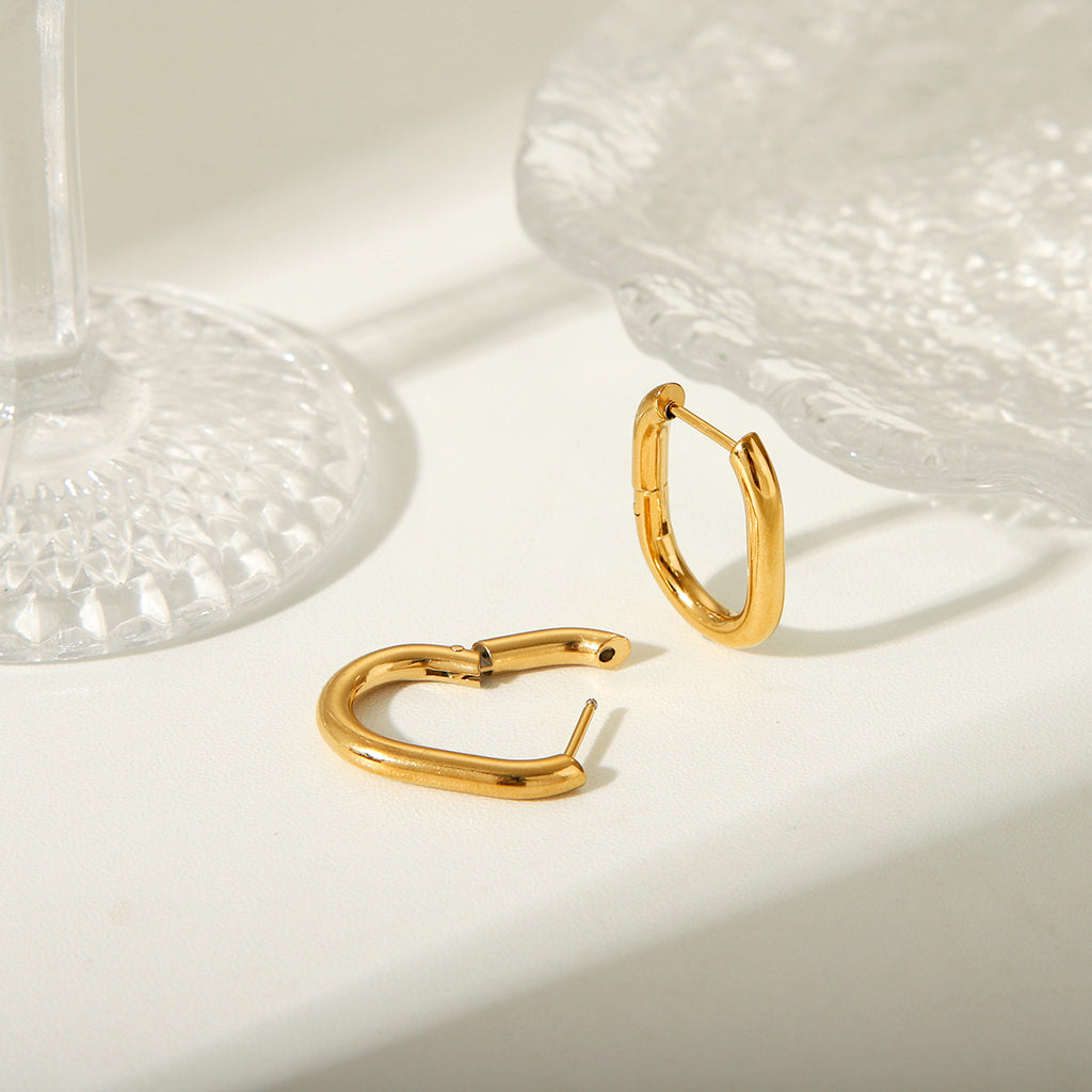 Aurelia Geometric 18K Gold Plated Stainless Steel Earrings