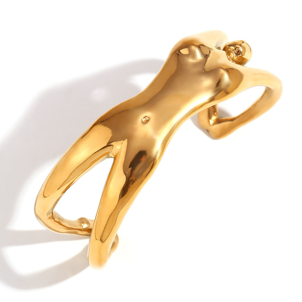 Gaia Artistic Body Silhouette Bracelet - Stainless Steel