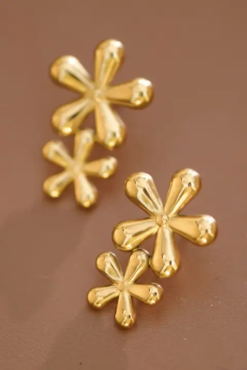 18K Gold Plated Waterproof Stainless Steel Stud Earrings