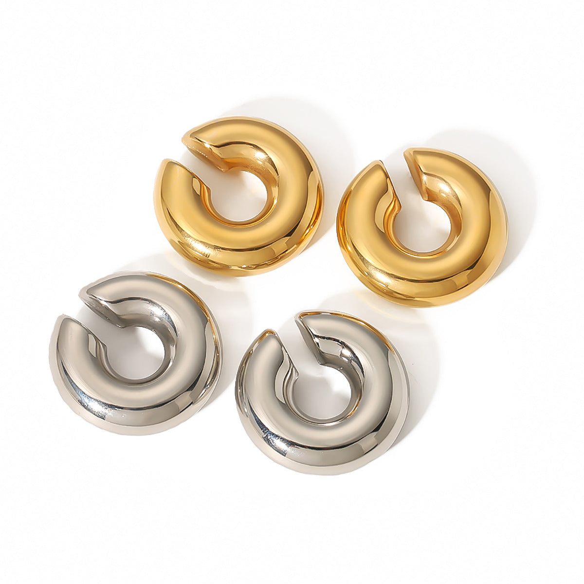 The Bold Muse C-Shaped Chunky Hoops