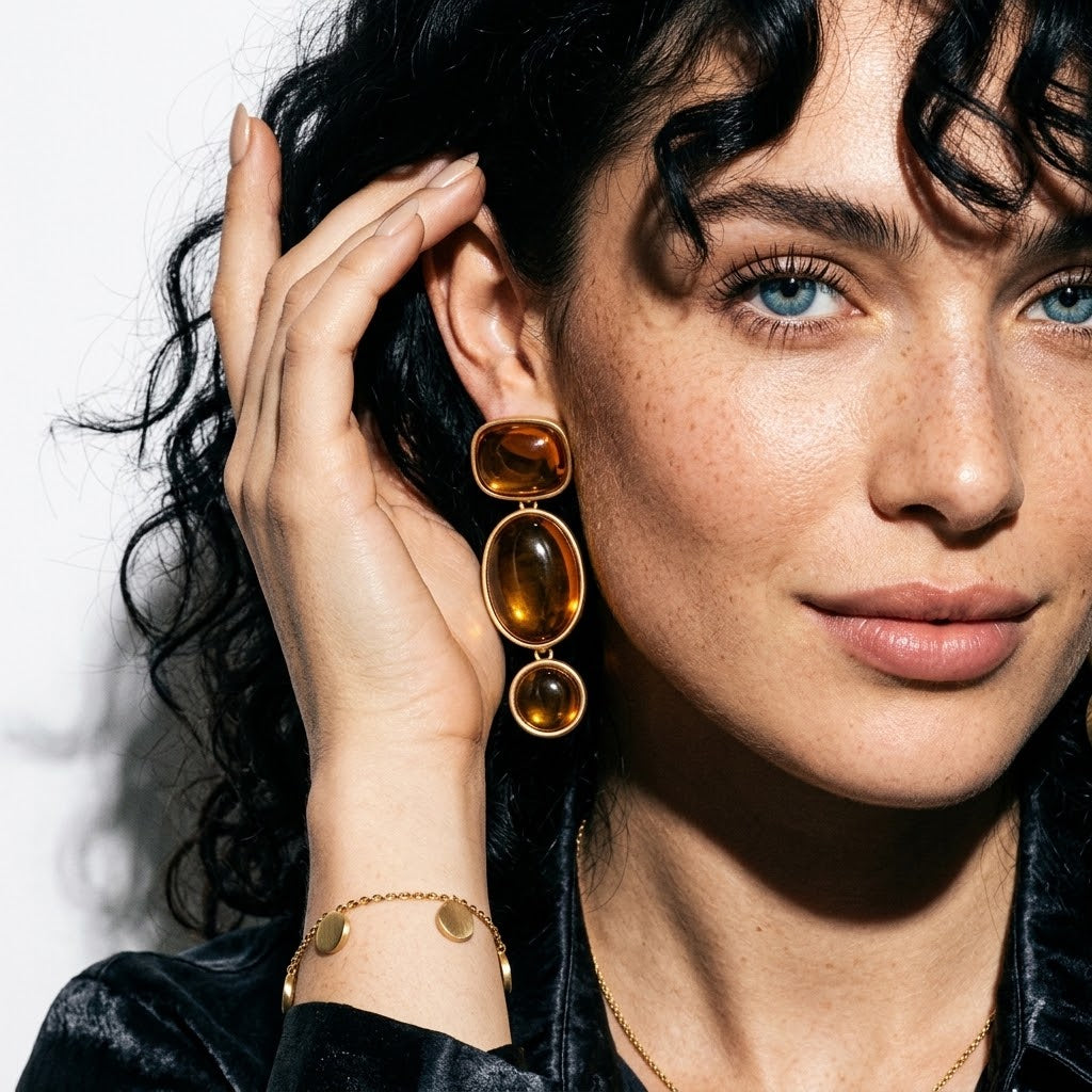 The Maeve Fluid Liquid Gold Statement Earrings