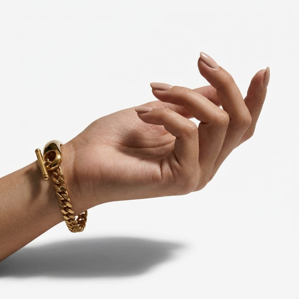 The Horizon Stainless Steel Sculptural OT Clasp Statement Chain