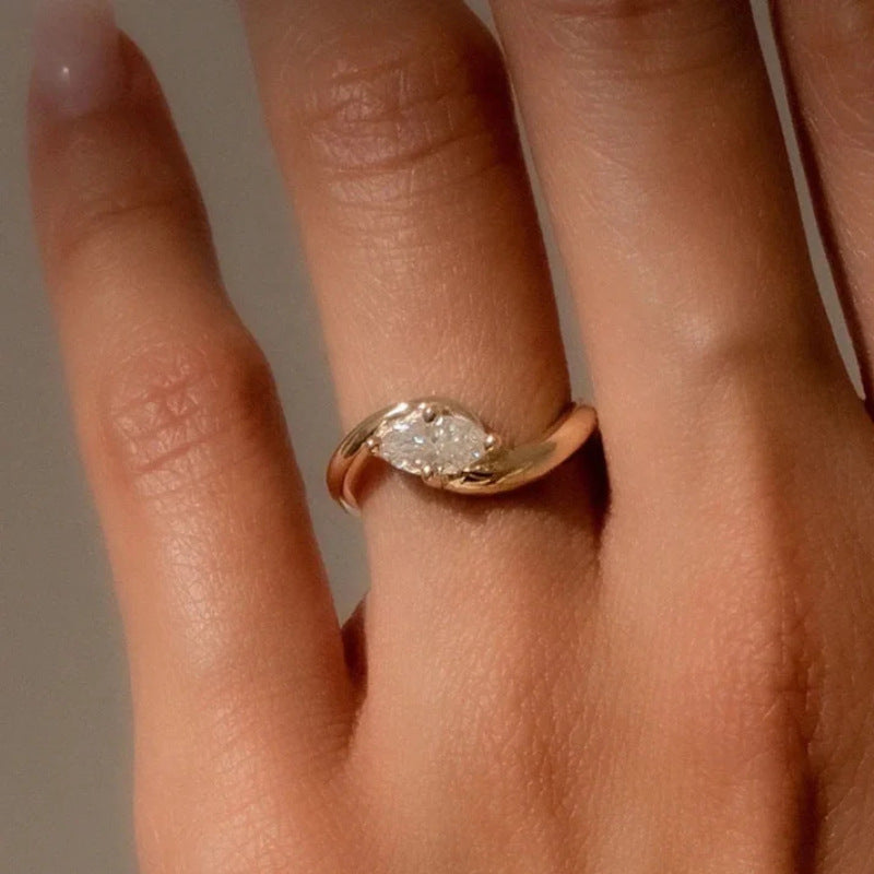 Royal Horse-Eye Zircon Statement Ring