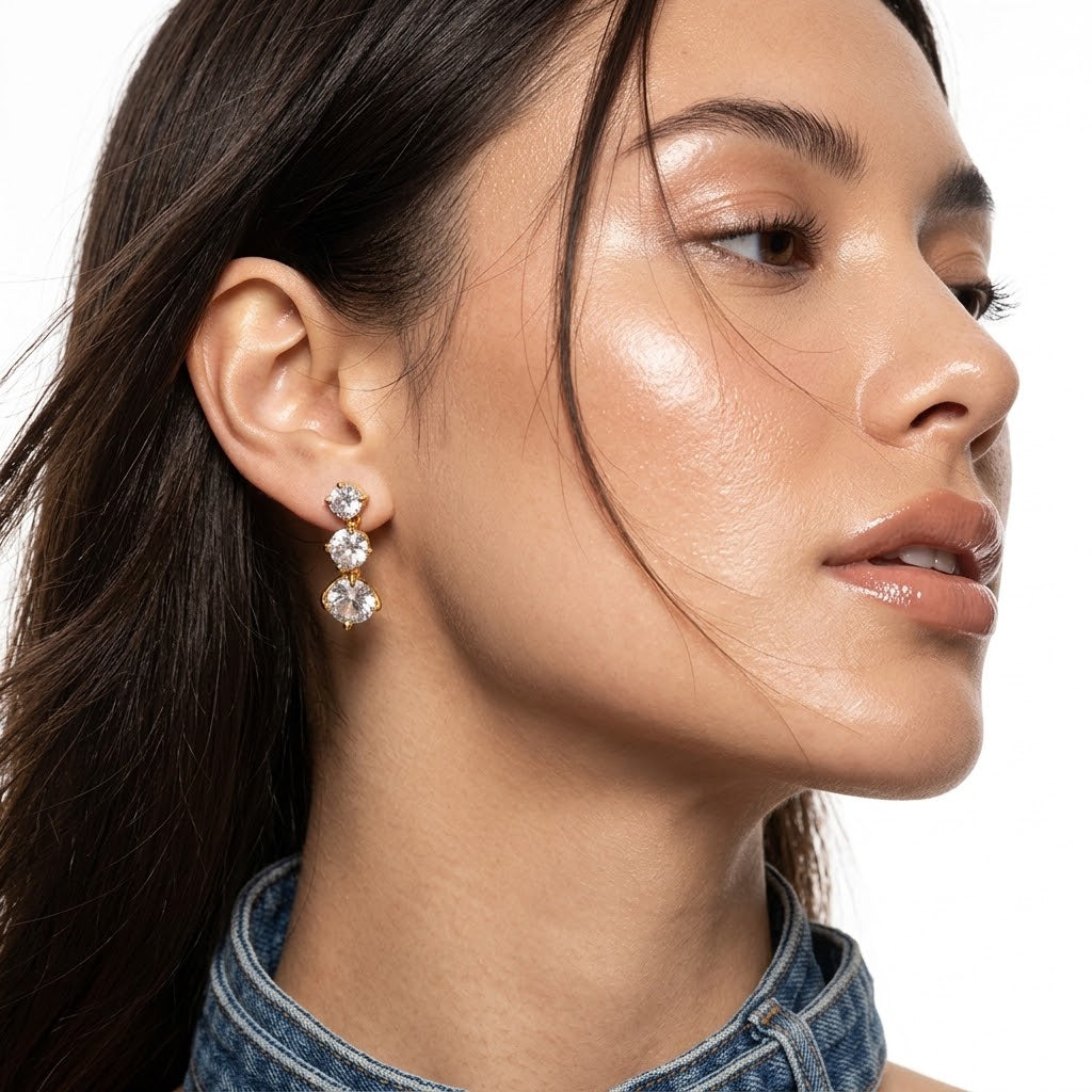 The Grace Waterproof Tiered Zircon Drop Earrings