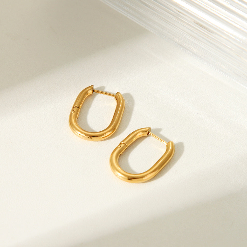 Aurelia Geometric 18K Gold Plated Stainless Steel Earrings