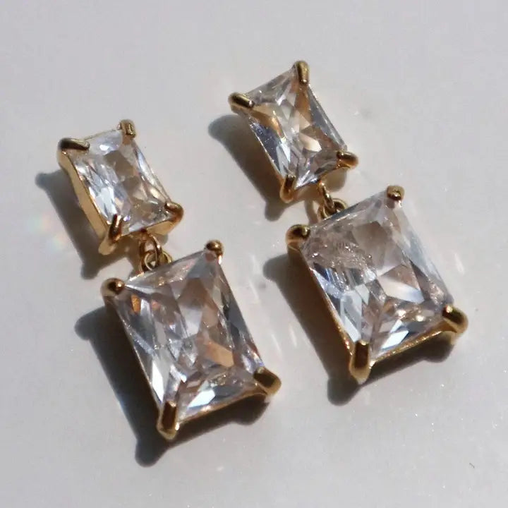 Evelina Earrings | Zircon Dangle Earrings
