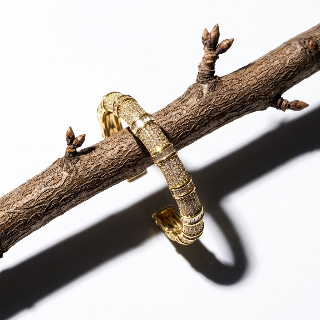 The Starry Night Iced-Out baguette and Pavé Cuff