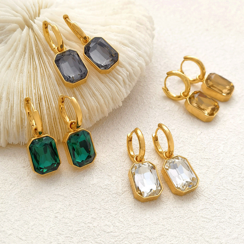 The Aria Emerald & Crystal Drop Earrings
