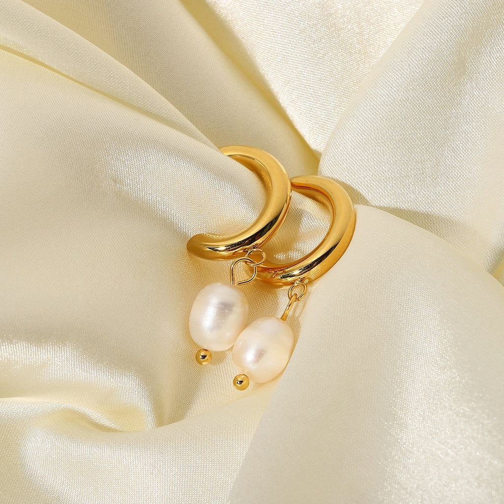 Aurelia Geometric 18K Gold Plated Hoop Earrings
