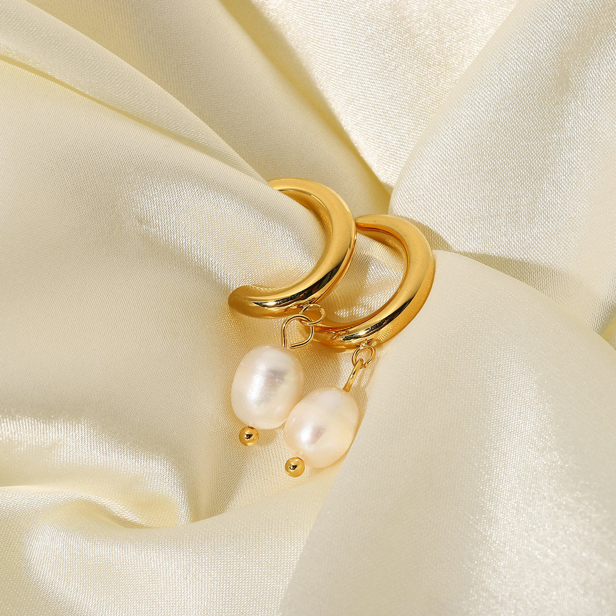 Aurelia Geometric 18K Gold Plated Hoop Earrings