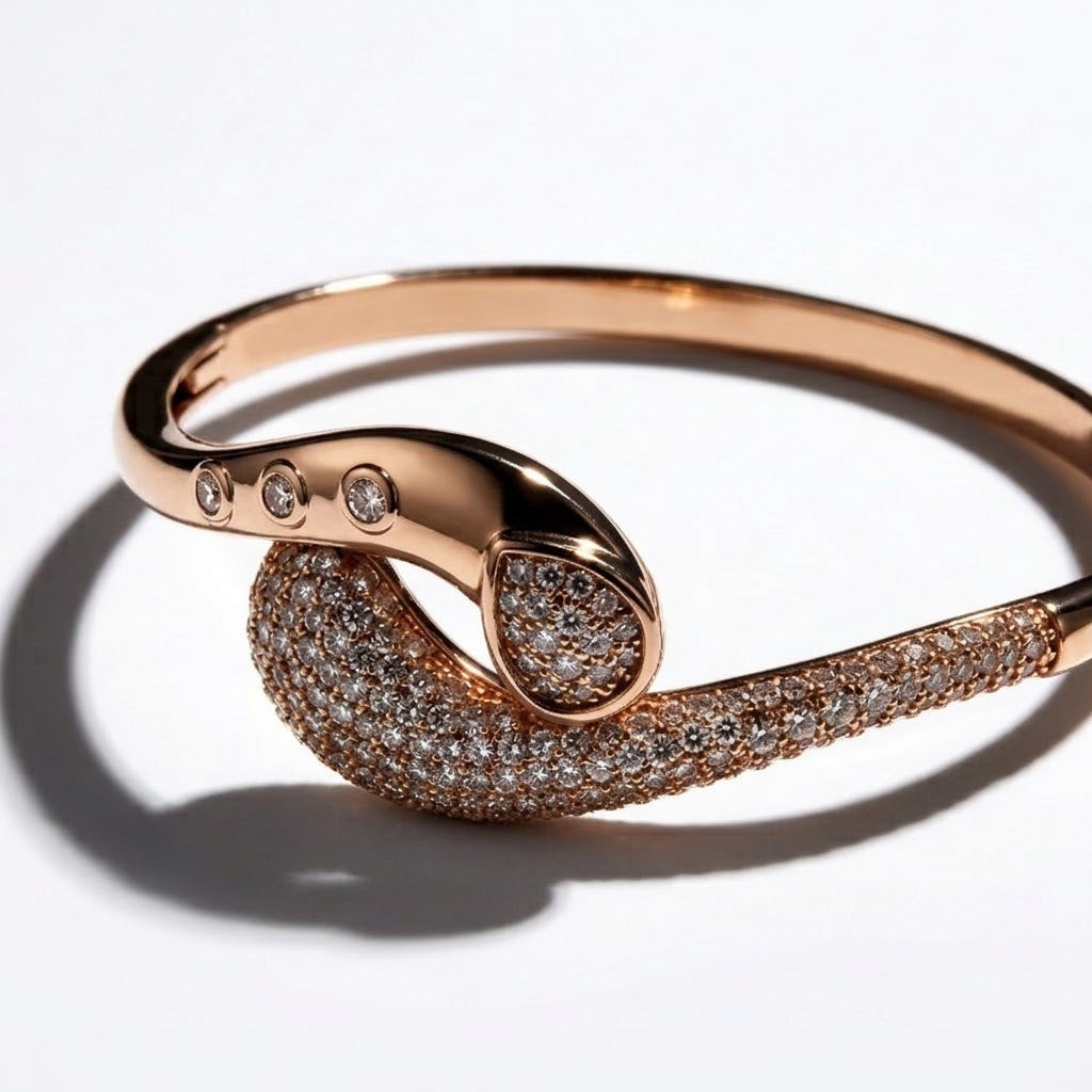 The Aurelia Sculpted Teardrop Bypass Bangle