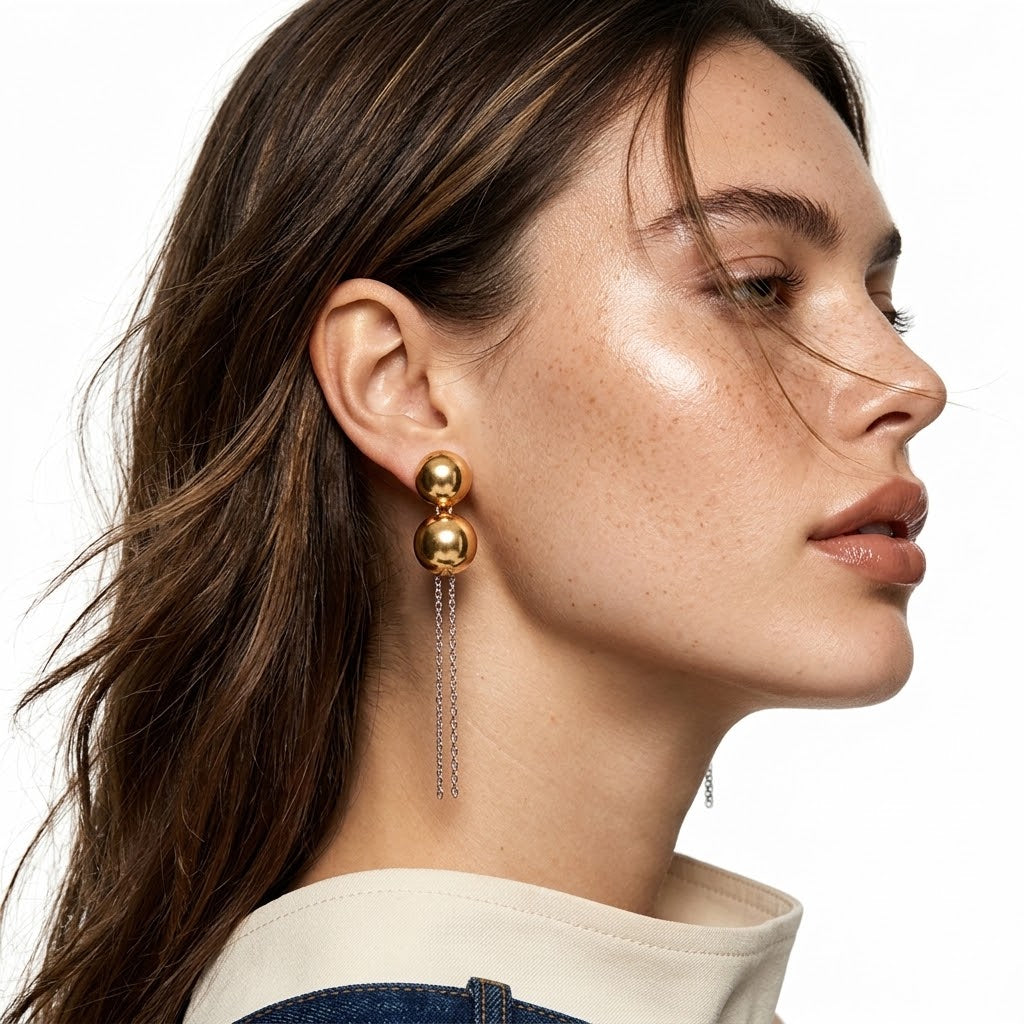 Vintage-Inspired Long Cascade Chain Drop Earrings