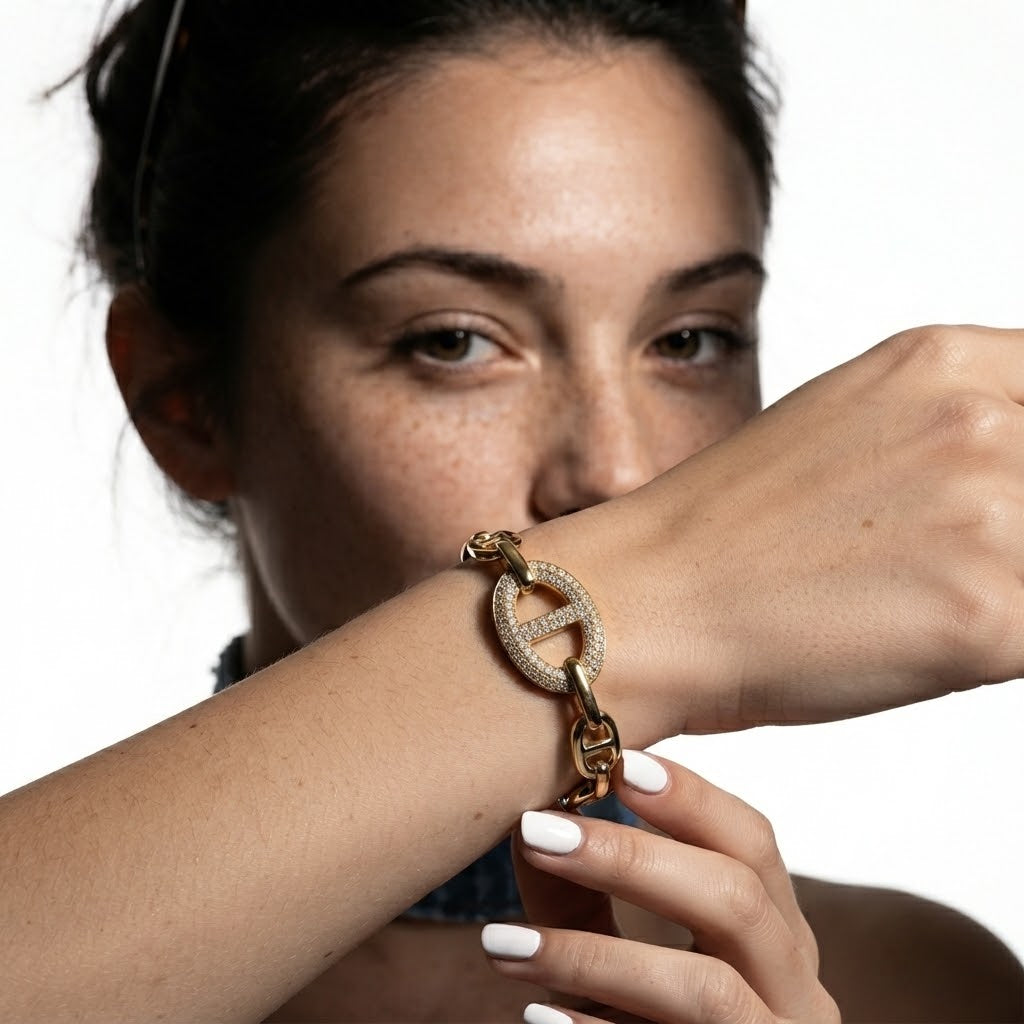 The Heirloom Iced Mariner & Braided Chain Stack