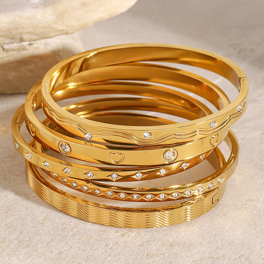 Signature Roman Zircon Bangle Suite