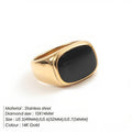 Atlas Onyx Statement Ring - Minimalist Titanium Steel
