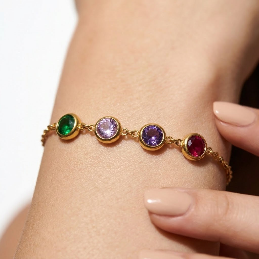 The Iris Multi-Color Crystal Delicate Bracelet