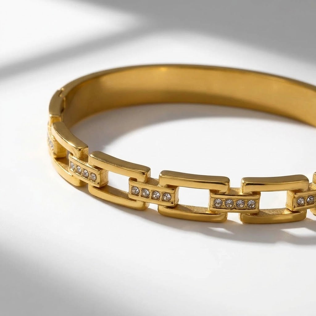 The Solis Rectangular Link Cuff Bracelet