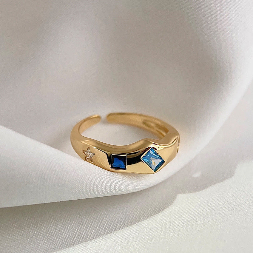 The Celestial Inlaid Zircon 18K Gold Ring